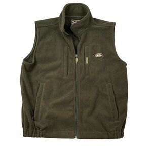 Drake Waterfowl Systems Mens Vest Size 2XL Fleece Full Zip Outdoors Green Mock